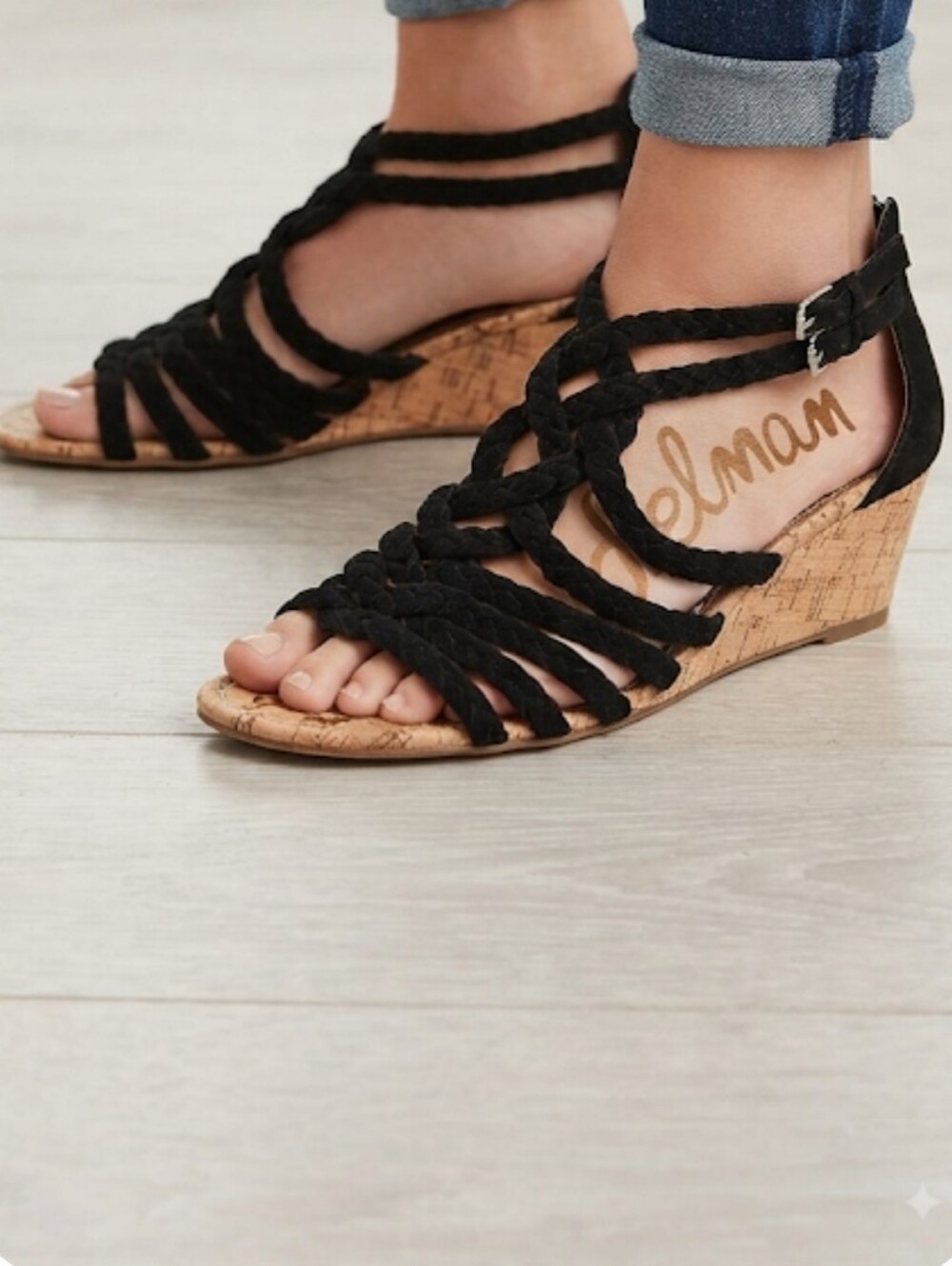 Sam Edelman Womens Dakota Suede Wedge Shoes sz 8M